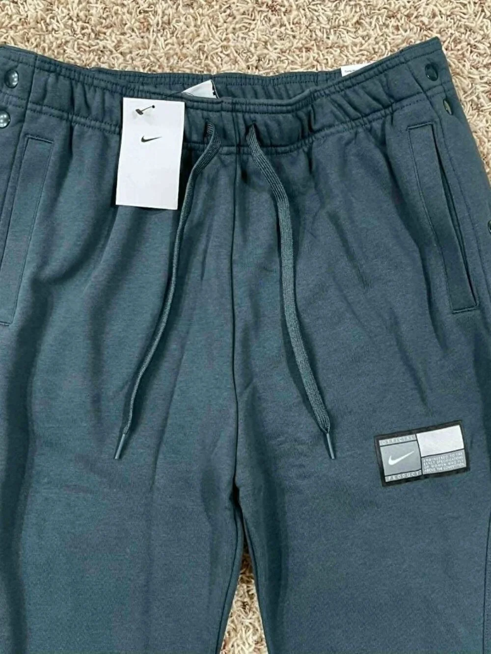 Nike Women's Fleece Tear-Away Basketball Pants Seaweed IB3560-390, Size Medium